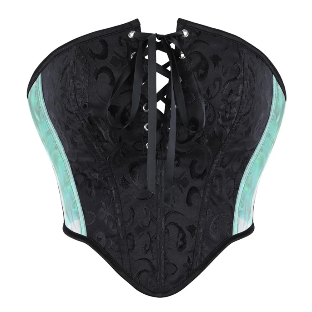 

Корсет-боди для женщин, утягивающий, с кружевной шнуровкой, цветочным принтом, больших размеров, летний, винтажный, в готическом стиле, модный топ
