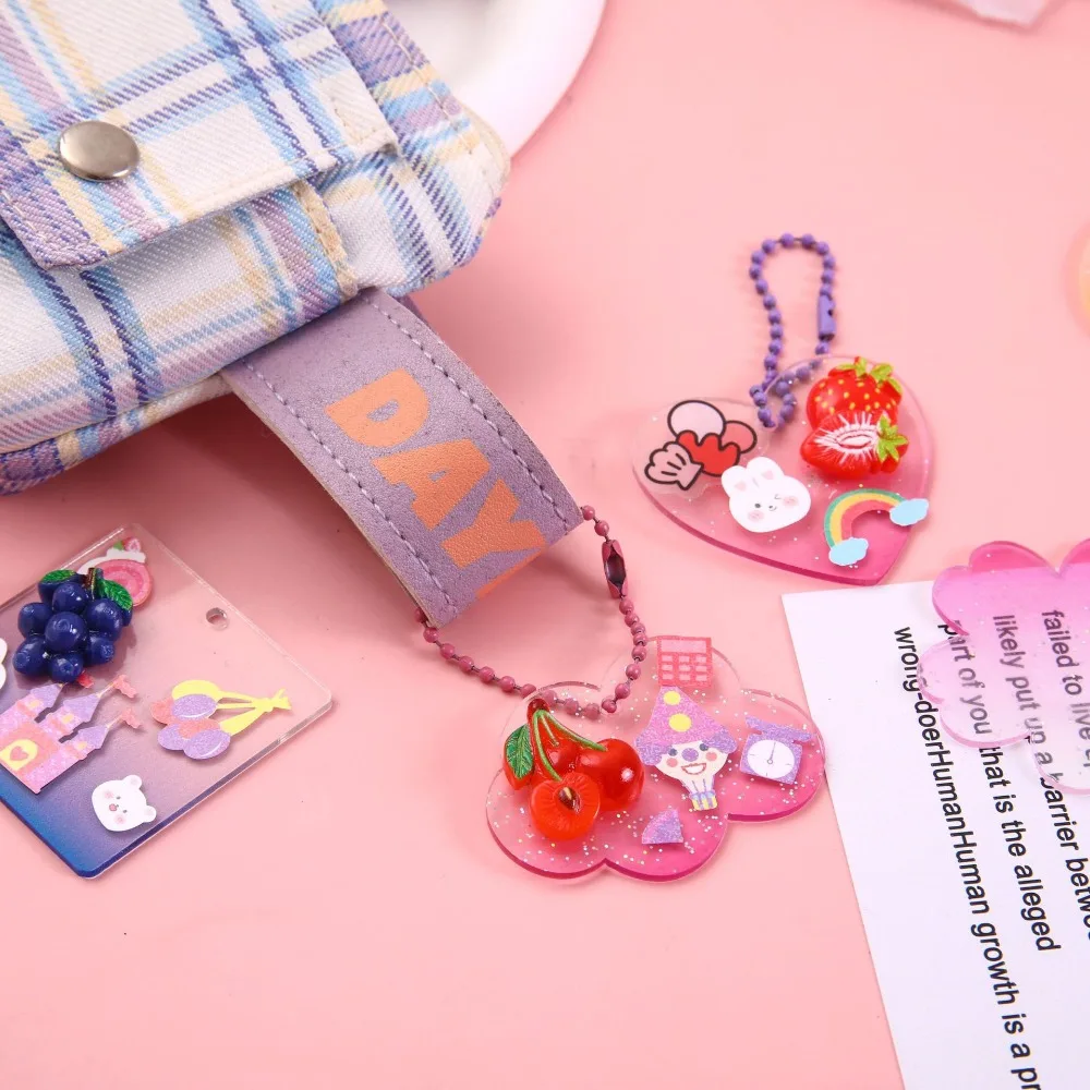 10pcs Kawaii Transparent Acrylic Guka Student DIY Pendants Stationery Photocard Keychain Photo Display Cards