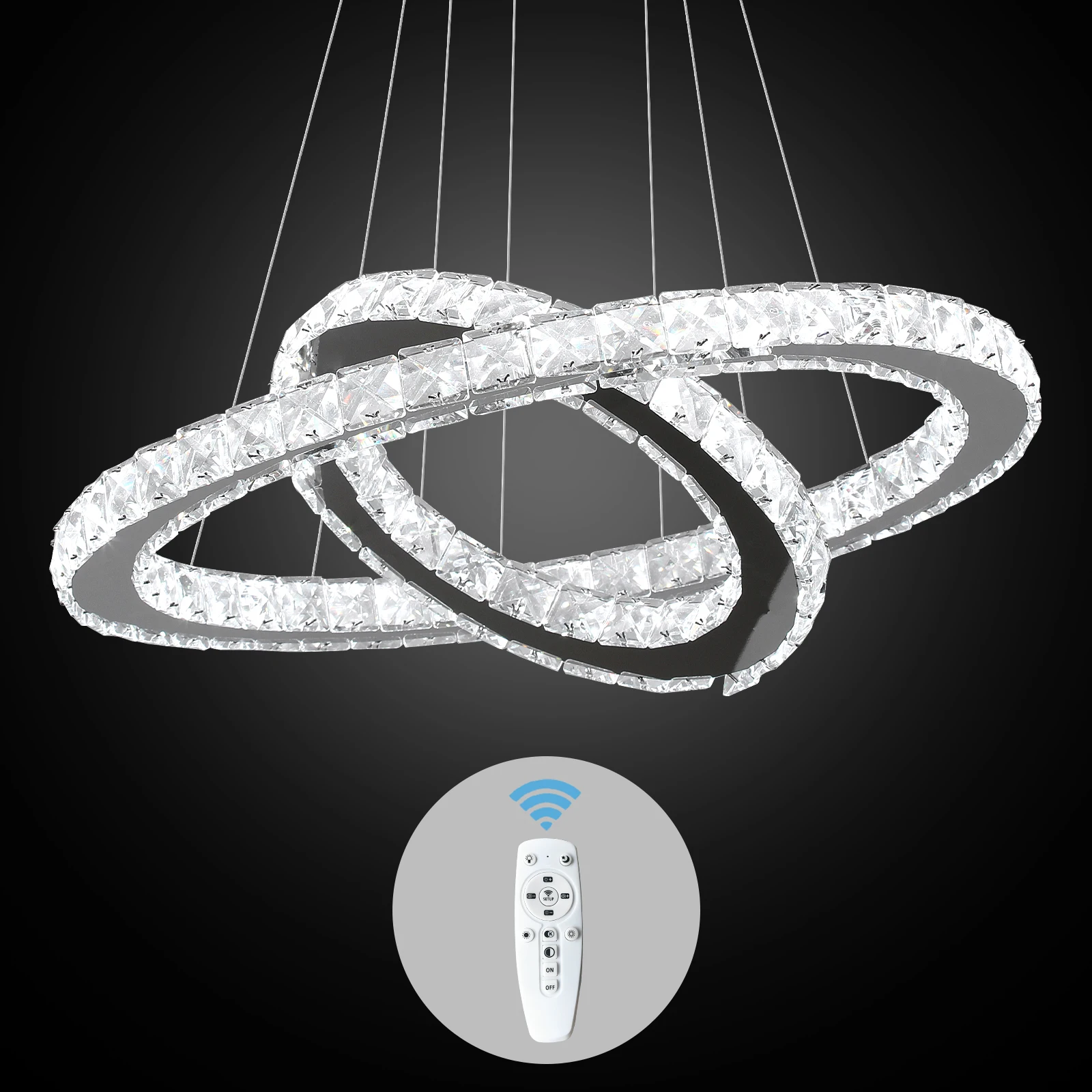 Luxury Rings Led Crystal Chandelier Mordern Pendant Light Living Dining Room Decor Fixture Suspension Luminaire Hanging Lustr