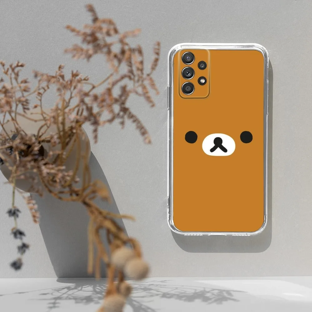 Cute R-Rilakkuma Phone Case  For Samsung S30,S23,S21,S22,S20,Ultra,S20,S10,S9,S8,PIus Soft Shockproof Transparent Cover