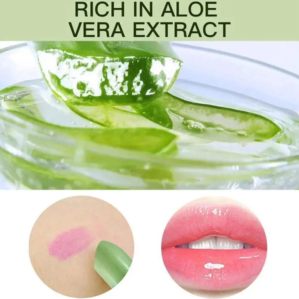 Aloe Vera Lip Balm Long Lasting Moisturizing Nouritious Lip Women Color Balm Lipgloss Changing Comestics Makeup Lip Tempera V3Y9