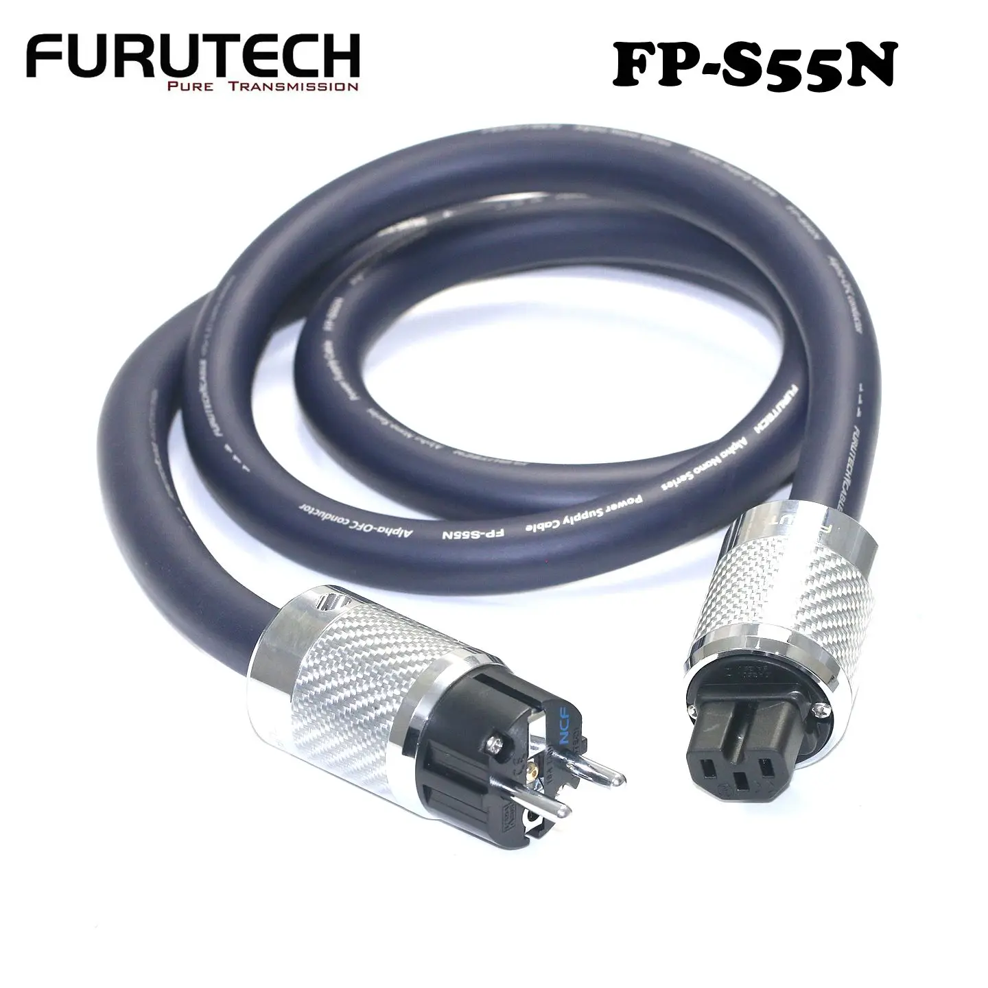 Japanese original Furutech FP-S55N nano gold and silver high-power power cord, 5.6 square meters, equipped with US and EU plugs
