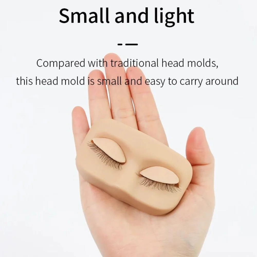 Mannequin d'extension de cils en PVC, yeux amovibles, greffage de cils naturels, outil de pratique de cils doux et réutilisable pour novice
