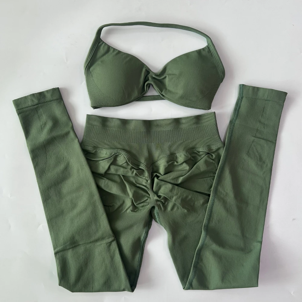Pericic 2-teiliges Set für Damen, Trägerloses Yoga-BH-Sporttop, Workout-Leggings-Set, Nahtloses Gym-Set, Fitnesskleidung, Activewear – Detail 28