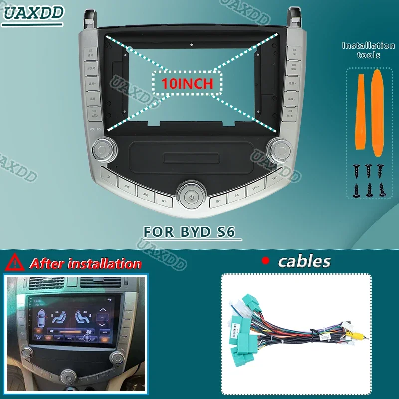 FOR 2011-2014 FOR BYD S6 10.1INCH Car Radio Android Stereo audio screen multimedia video player navigation cables Harness frame