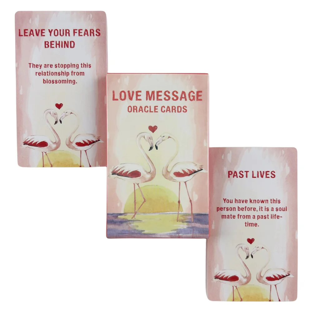 Love Message Oracle Cards A 54 Tarot English Visions Divination Edition Pink Cute Deck Borad Party Playing Games