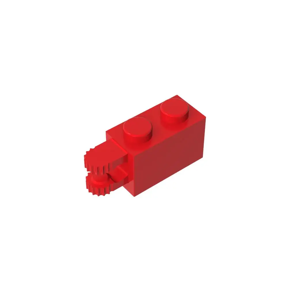 Gobricks 1 pièces brique de charnière MOC 1x2 verrouillage avec 2 doigts extrémité horizontale 9 dents Compatible avec les pièces de brique modèle 30540 54672