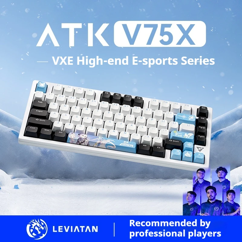 Atk Vxe V75x Mechanisch E-Sports-toetsenbord Bluetooth Draadloos Bedraad Tri-modus Aangepast Hot-swappable Gaming-toetsenbord Cadeau