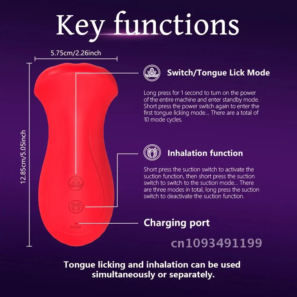 3IN1 Mouth Shaped Sucking Vibrator,10 Tongue Licking 3 Vibrators Nipples Sucking Spot Clitoral Stimulator Sucker,G Sex Clit toys