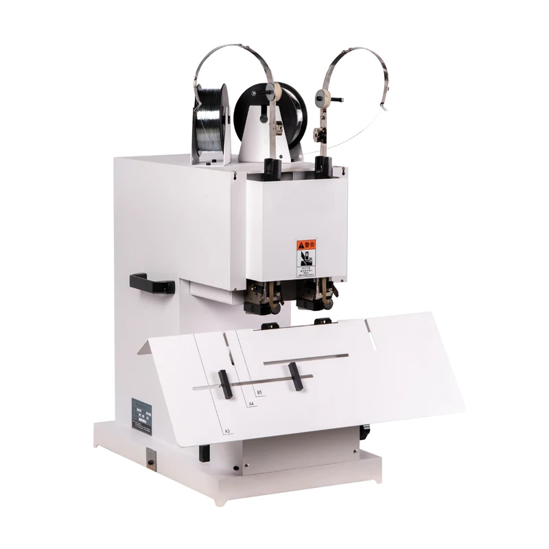Desktop Book Binding Machine Two Double Heads Saddle and Flat Wire Stitching Electric Power Source