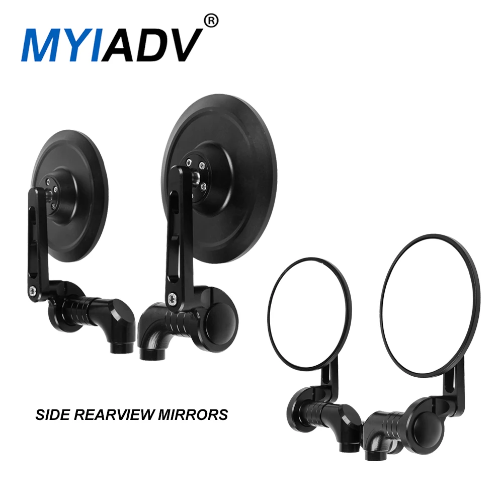 Universal Motorcycle Round Retro Side Rearview Mirrors Scooter Electrombile E-Bike Modified Aluminum Rear Mirror Accessories