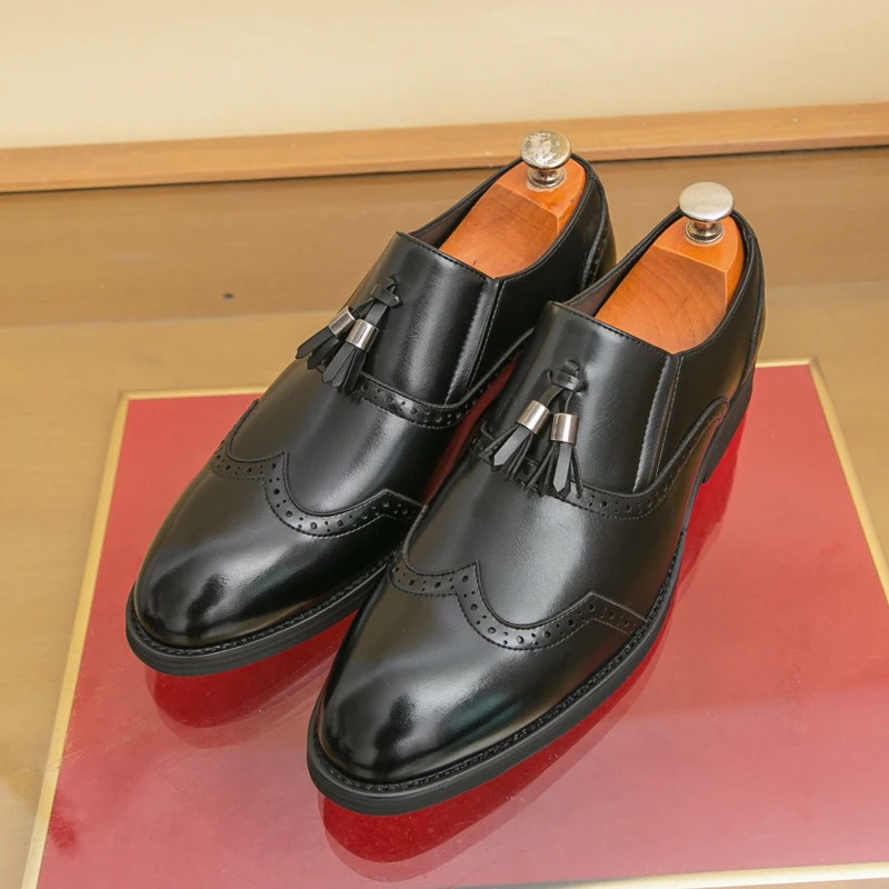 

Мужская деловая кожаная обувь в европейском и американском стиле, повседневные удобные дышащие модные лоферы, мужская обувь для джентльменов