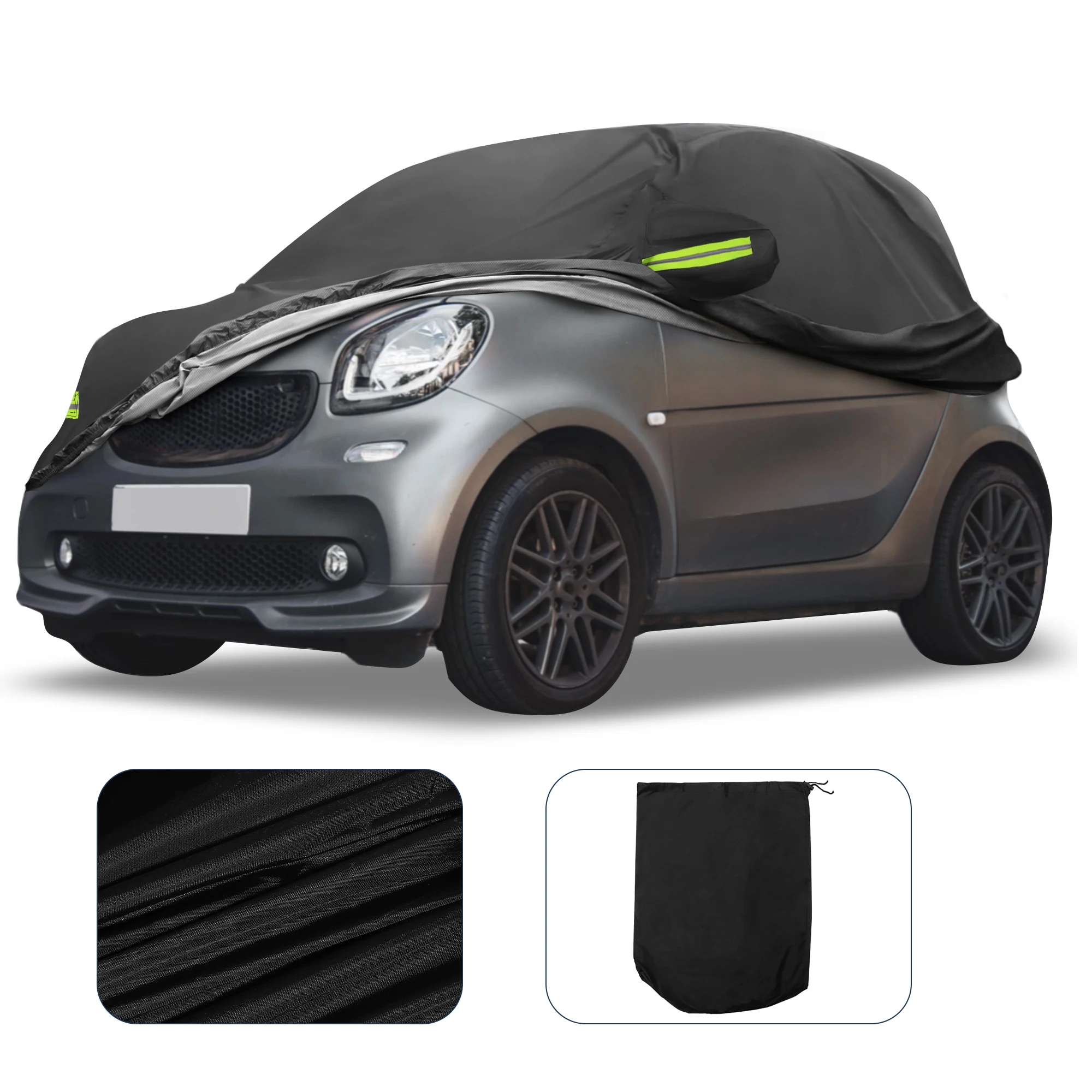 

Чехол Motoforti для Smart Fortwo 2016-2022, водонепроницаемый автомобильный чехол, уличный полный автомобильный чехол, защита от любых погоды