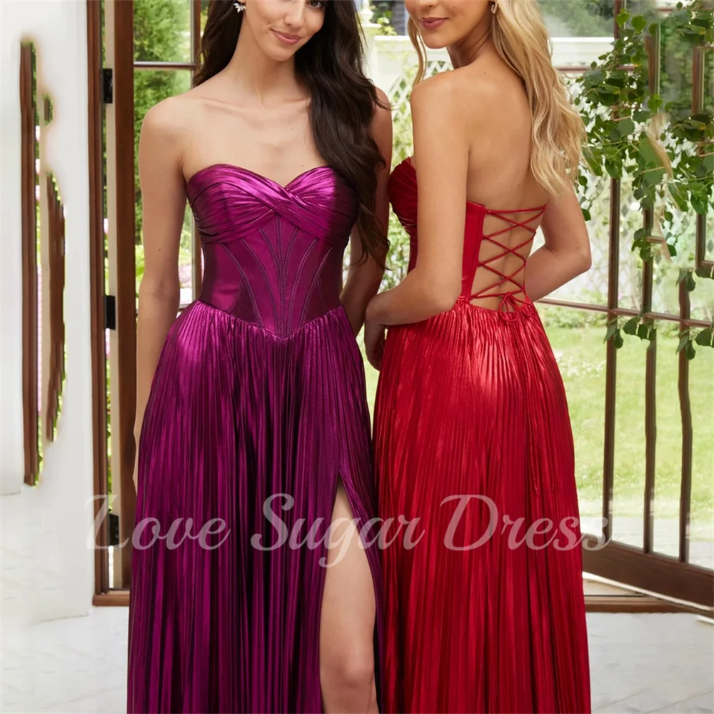 

Sexy Backless Evening Dress For Women A Line High Slit Prom Dresses Sweetheart Corset Formal Party Gowns فساتين سهره نسائيه فخمة