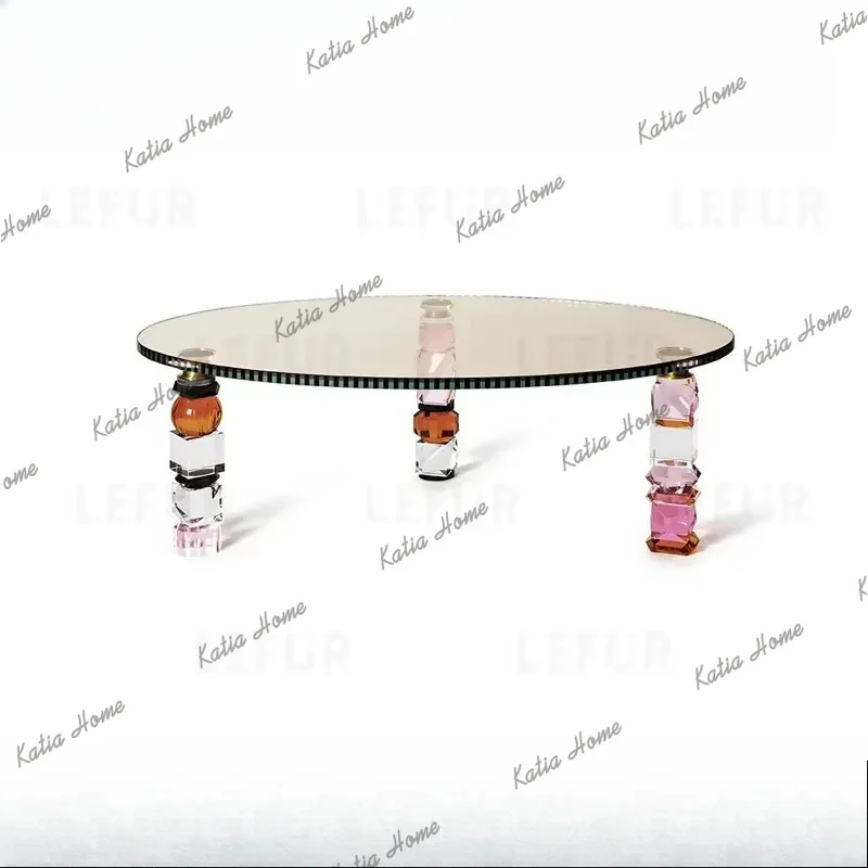 PG Living room household side few antique small apartment round few high-end coffee tableTJ
