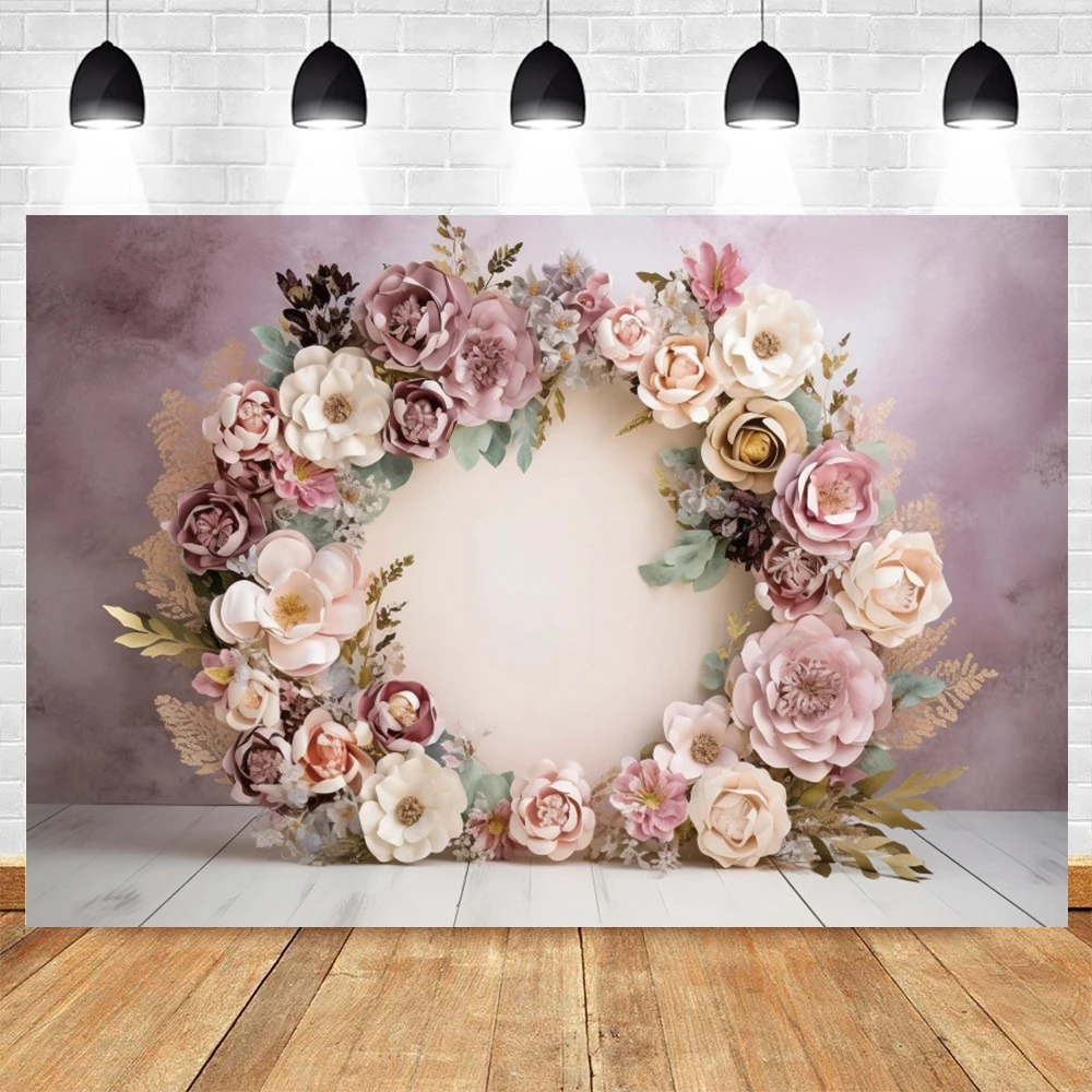 Floral Flowers Bridal Shower Photography Backdrop Spring Scenery Newborn Baby Shower Birthday Wedding Portrait Background