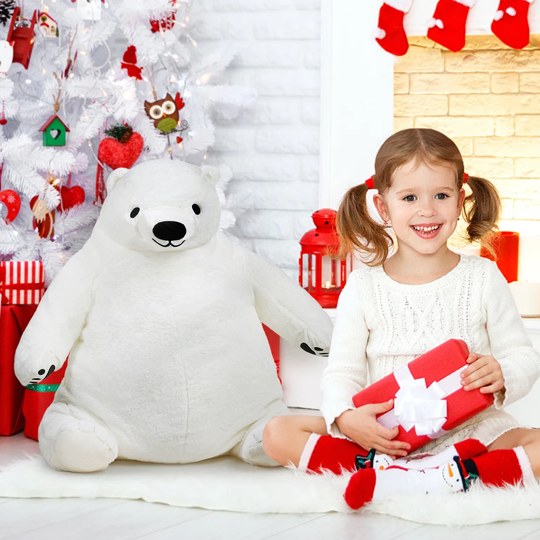 

60/80/100cm Cream Teddy Bear Plush Toy Simulation Djungelskog Teddy Bear Stuffed Animal Doll Home Decor Gift for Kids and Friend