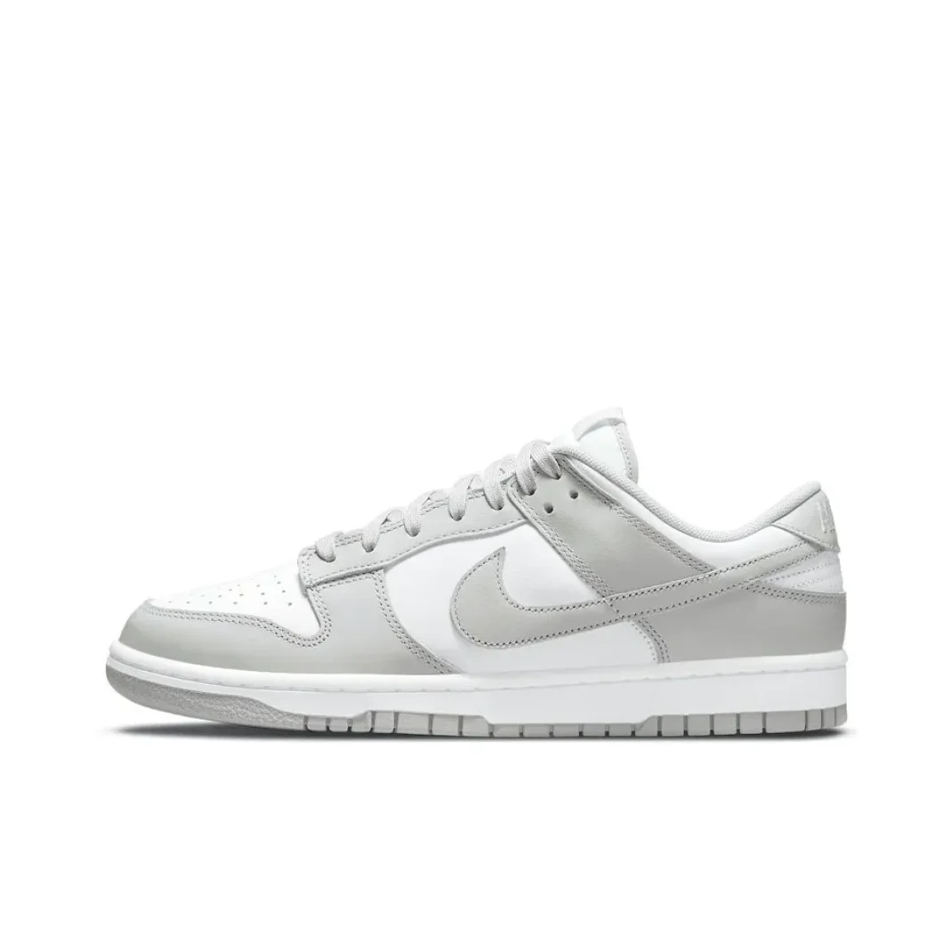 NIKE sepatu DUNK LOW pria dan wanita, sneaker papan anti slip kasual tahan aus abu-abu