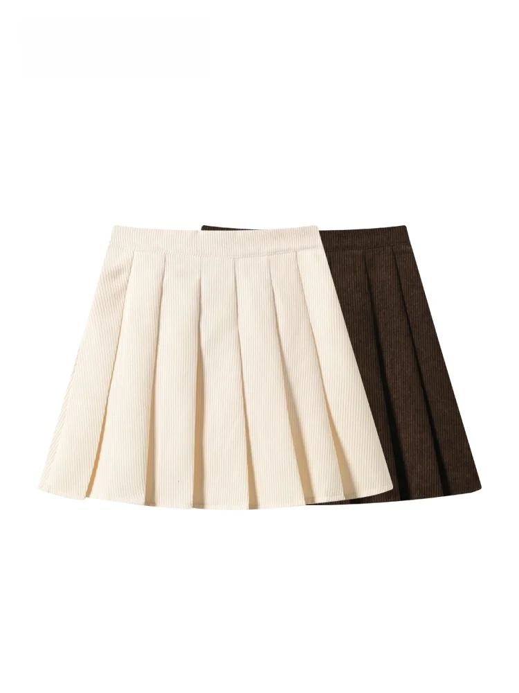 

Slimming A-Line Pleated Skirt for plus Size Women Spring New Sle College Sle Versatile Slimming Skirt Trendy