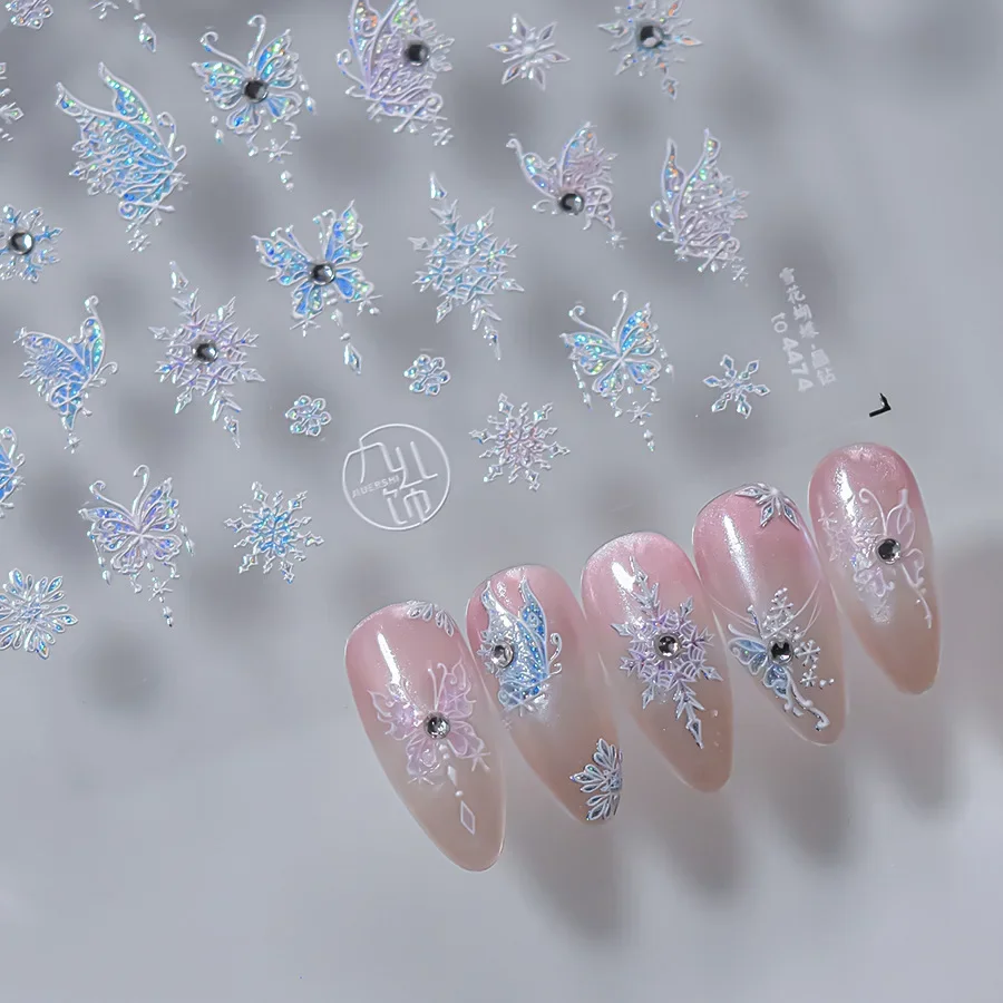 Rotterdam kling replSnowflake Papillon Haute Qualité Clip Diamant Adhésif Nail Art Décoration Décalcomanies Design T-4472