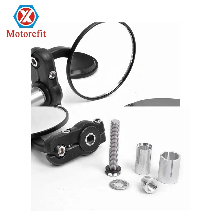 أسود 7/8 22 مللي متر العالمي جولة CNC دراجة نارية الرؤية الخلفية بار نهاية المرايا لهوندا كاواساكي سوزوكي ياماها