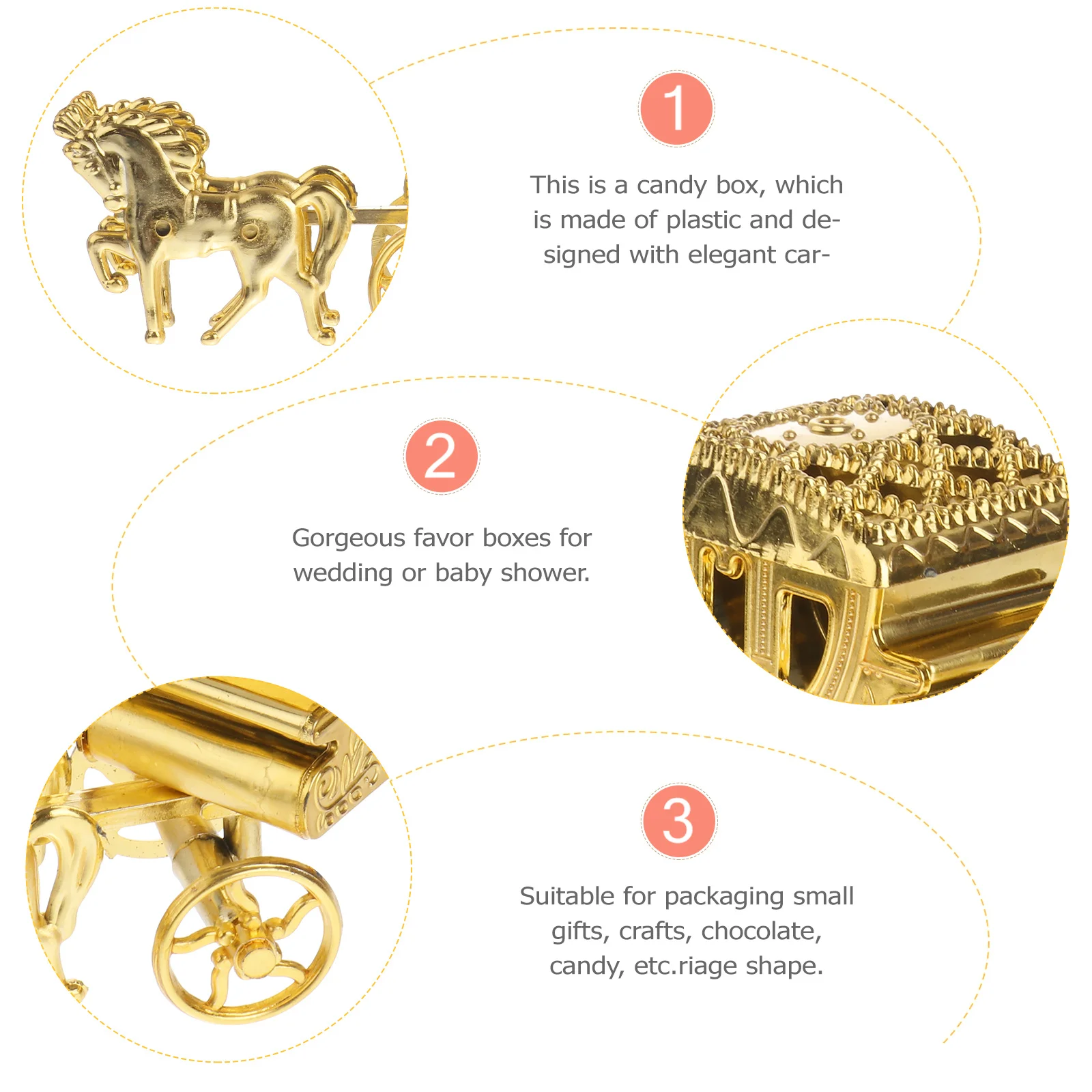 

Golden Wedding Candy Box Sweet Treats Gift Box for Bridal Showers Party Favors Chocolate Boxes Event Gifts