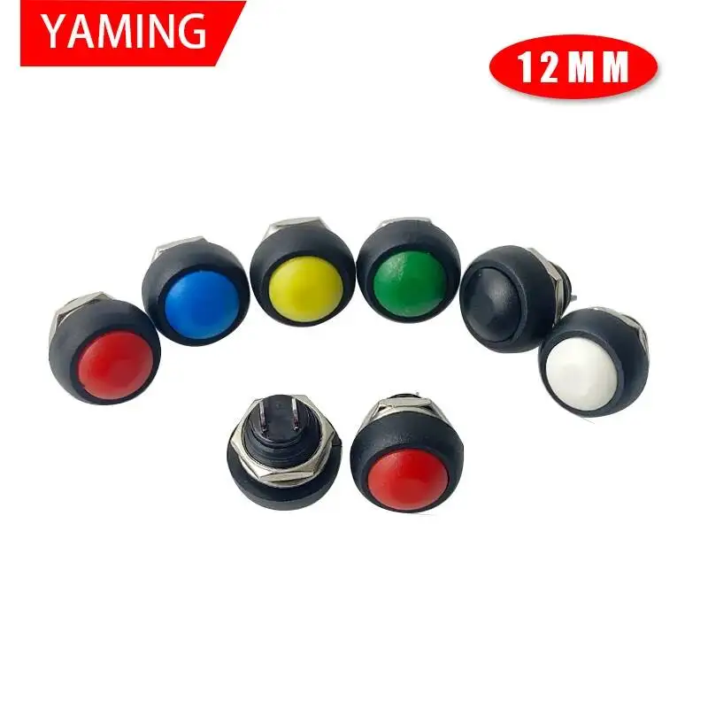 20pcs Two Pins 12mm DIY Reset Small-sized Push Button Switch Momentary Electrical Power Horn Switches