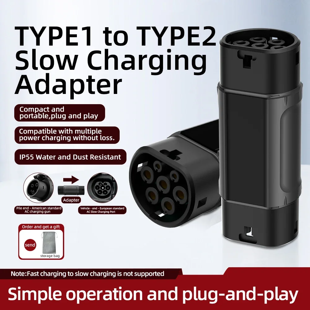 

Адаптер зарядного устройства для электромобилей ROMADA 32A 7KW SAE J1772 Type1 to GBT20234/Type2/Tesla NACS Разъем для зарядки электромобиля