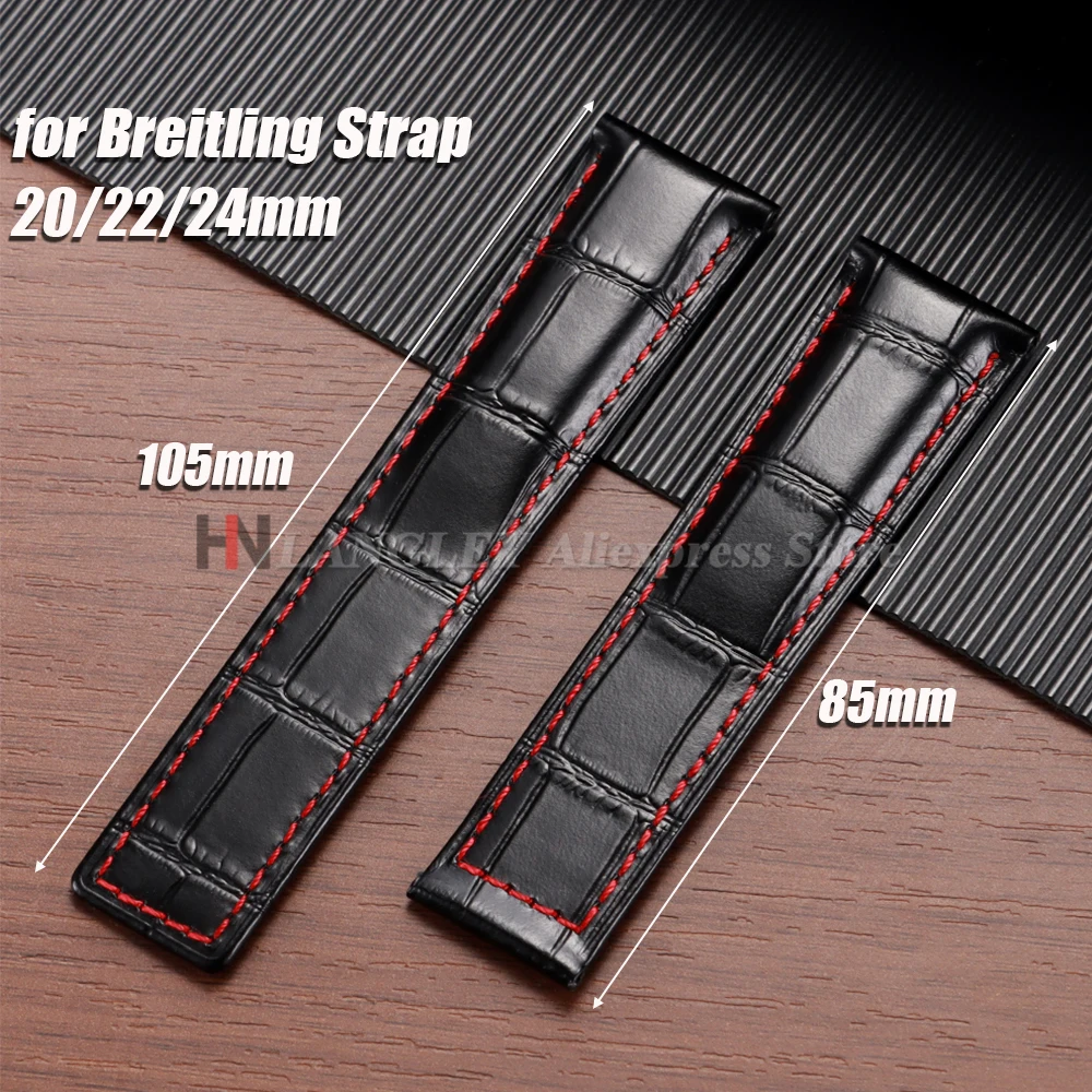 20mm 22mm 24mm Rindsleder Uhrenarmband für Breitling Armband Wasserdichtes Armband für TAG Heuer Herrenarmband Bambusleder Uhrenarmbänder