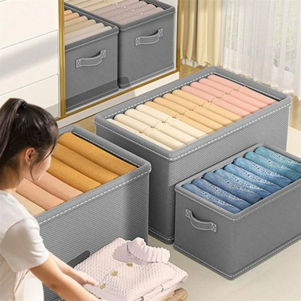 Clothes Storage Organizer Wardrobe Pants Jeans Storage Box Cabinets Clothes Organizer For Underwear Bra Socks Organizer