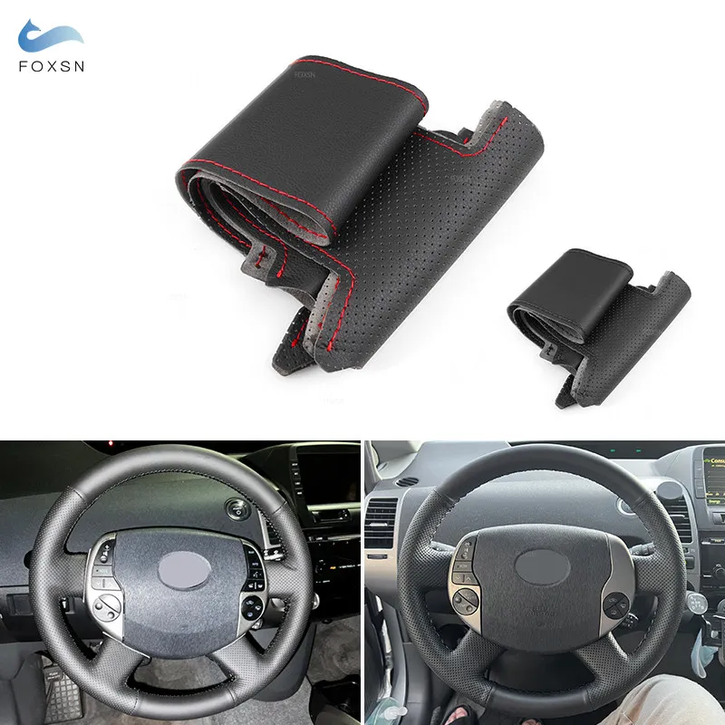 

Ручная оплетка на руль для Toyota Prius 20 XW20 2004 2005 2006 2007 2008 2009, перфорированный кожаный чехол на руль автомобиля
