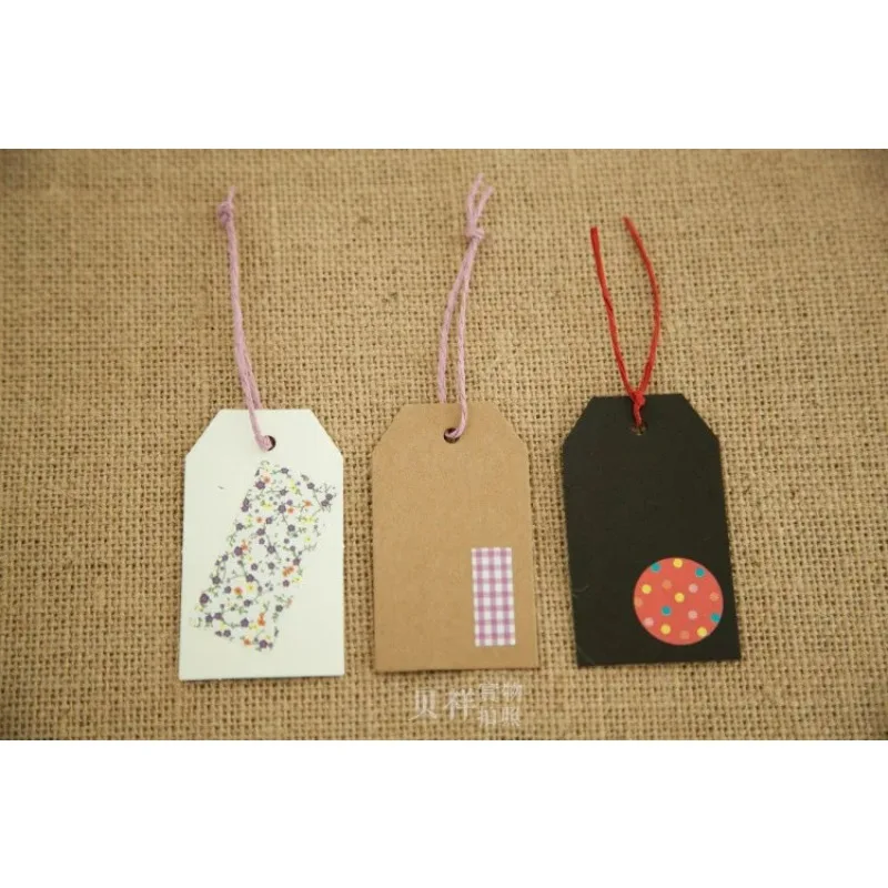 4*7cm 3 Colors Kraft Paper Blank Price Gift Favor Hang Tags Marked Blank Card Hand Draw Tag Table Number Party Card Labels
