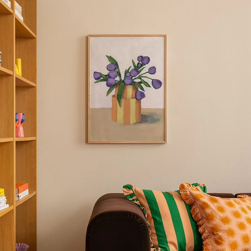 Retro Abstract Colourful Still Life Cowgirl Canvas Poster - Unframed Wall Art Picture for Girls Room Living Room Home Decoration