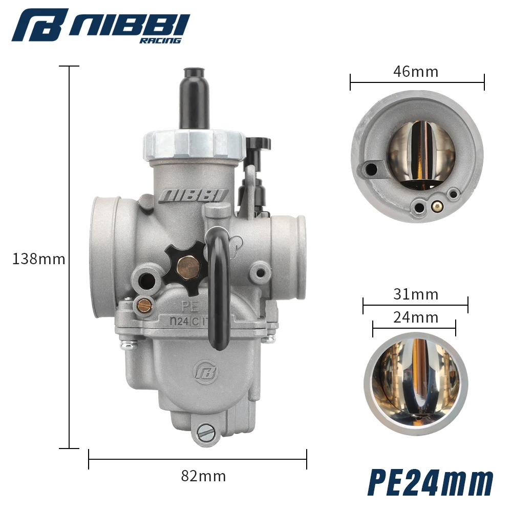 NIBBI Motorrad Vergaser Luftfilter Kit PE24mm/26mm/28mm/30mm Vergaser Mit Carb Jets für Yamaha Suzuki 2T 4T Moto Motor – Detail 7