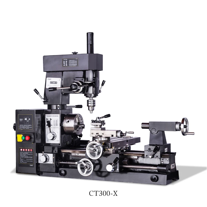 

CT300-X токарный, сверлильный и фрезерный станок три в одном, токарный сверлильный станок, домашний многофункциональный токарный станок 220 В