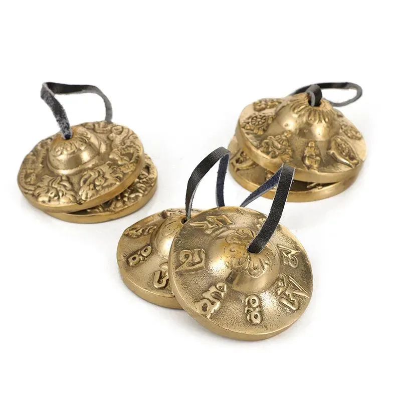 

Непал тибетские тарелки Тинша ручной работы 2 шт., медитация санскрит латунные колокольчики для ритуалов уважность буддийский колокольчик Тинша