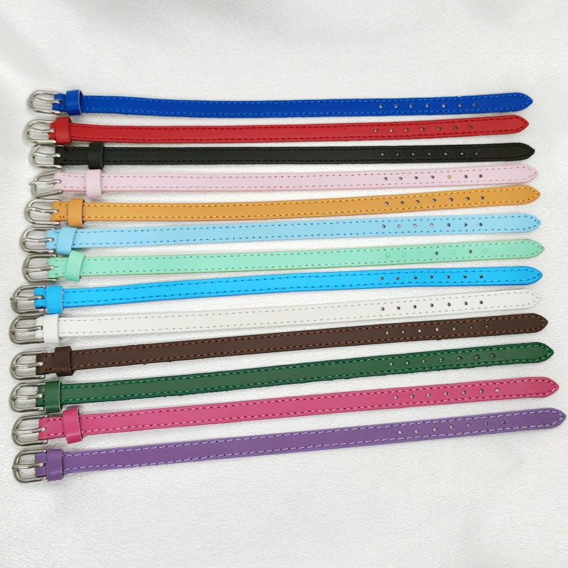 10pcs/lot Genuine Leather real leather Wristband Bracelet 8mm wide 210mm length fit for 8MM diy slide charms letters