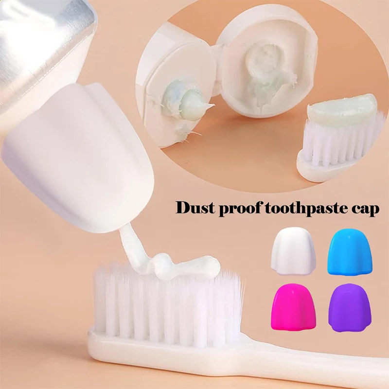 6Pcs/Set Silicone Toothpaste Lid Self Closing Cosmetic Lotion Squeezer Caps Home Bathroom Accessories Children Child Dispenser