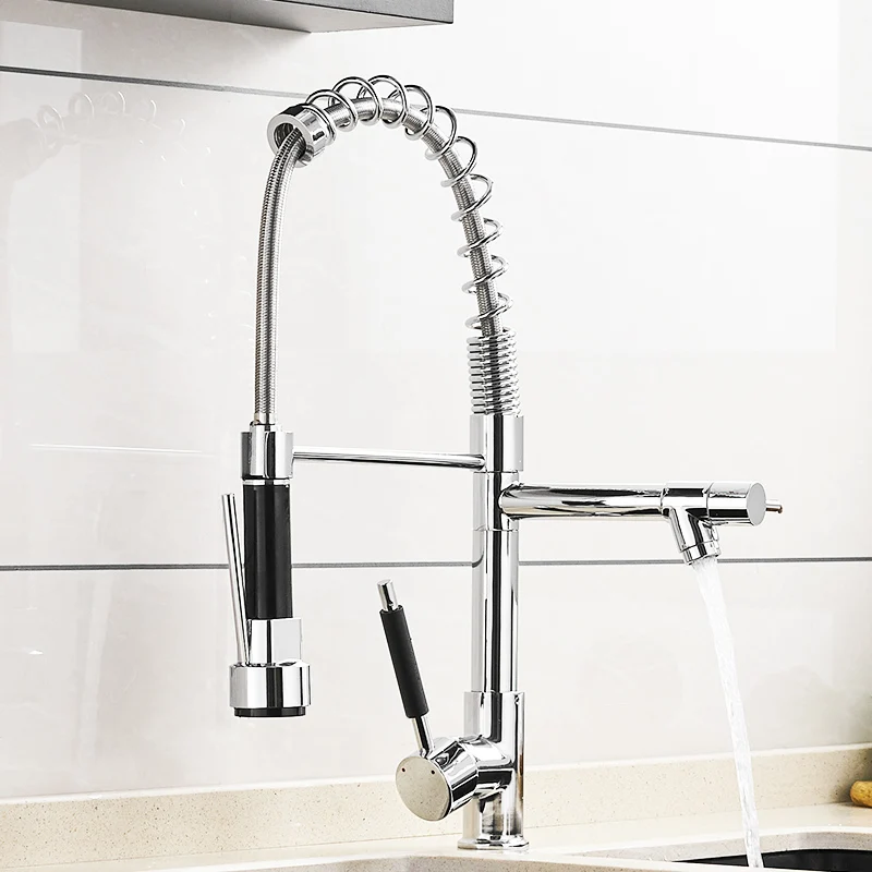 Professional Sink Mixer Tap Kitchen Faucet 360 Degree Rotation Single Handle Pull Out Sprayer