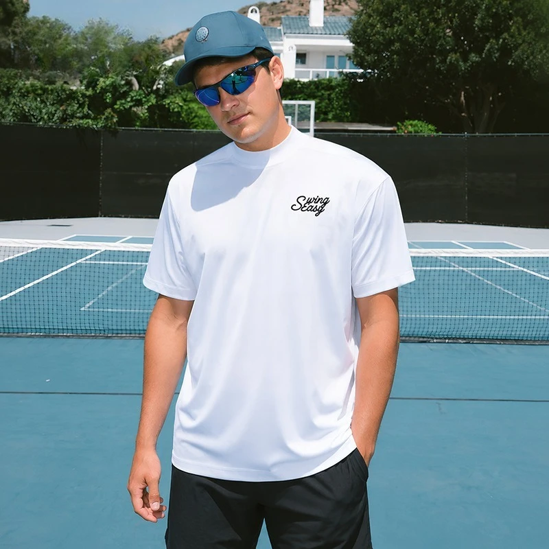 PGM Golf Men's Short sleeved Summer Breathable Stand up Collar T-shirt Sports Top YF923