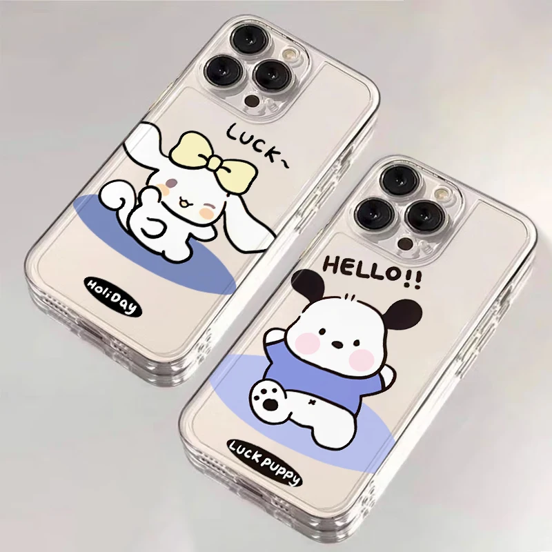 Funda de teléfono suave para Apple iPhone 13 12 11 Pro Max 7 8 SE XR 15 14 16 Plus XS 16e Kawaii Sanrio Cinnamoroll