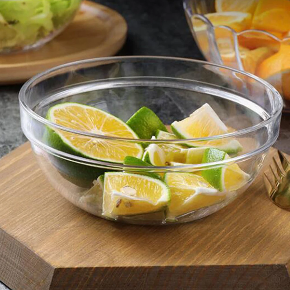 Transparent Salad Decorative Fruit Dessert Serving Bowl Reusable Clear Yogurt Container Pc Mixing Bowl For Home Kitchen