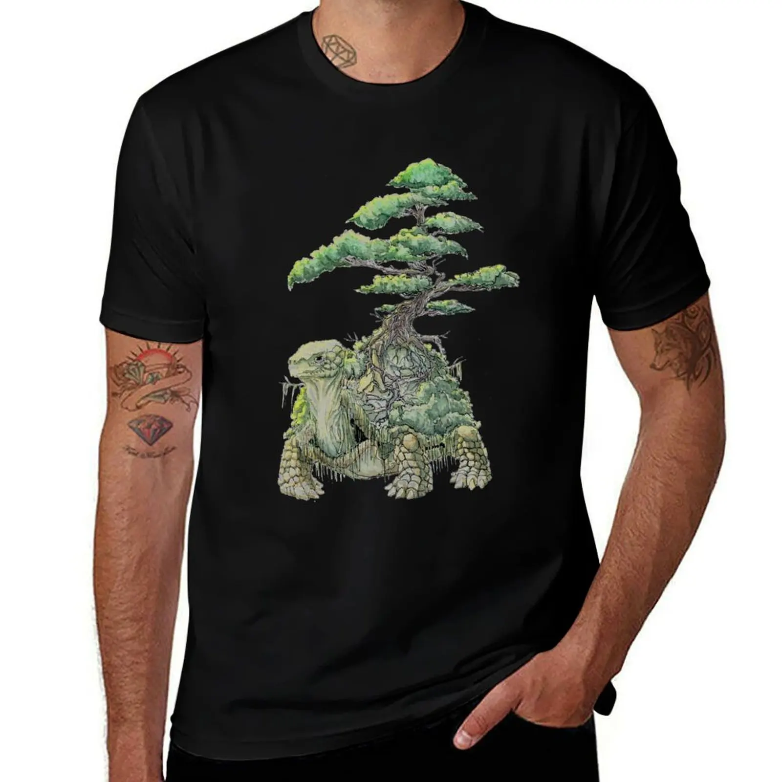 

Turtle bonsaii T-Shirt Breathable Mesh Panel T-Shirt