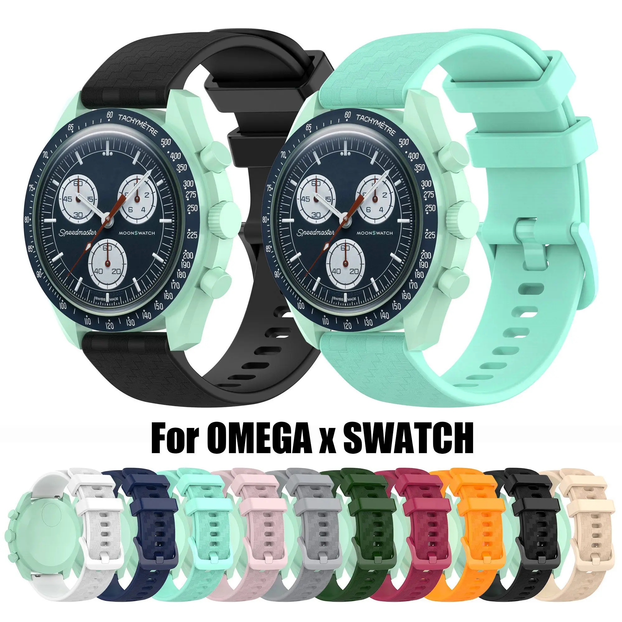 Soft Silicone Sports Strap For OMEGA SPEEDMASTER MOO Replacement Breathable WristBand Watchband Bracelet Smart Watch Accessories