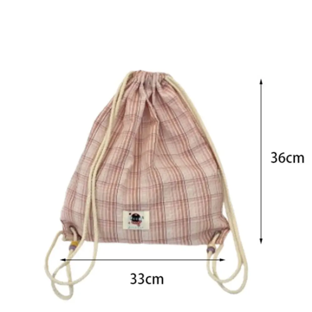 Простой дизайн, повседневный клетчатый рюкзак в стиле Харадзюку, винтажная сумка на шнурке в корейском стиле, эстетический рюкзак Y2k для активного отдыха