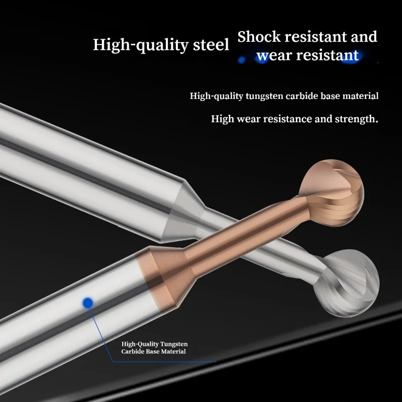 

Шариковая концевая фреза с ЧПУ, карбид вольфрама, Т-образная фреза для стали, алюминия, HRC58 R1, размер R6