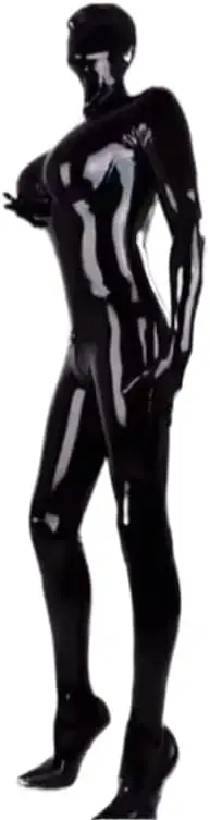

100% Latex Natural Rubber Black Catsuit Bodysuit Cosplay Women Jumpsuit with 3D Chest