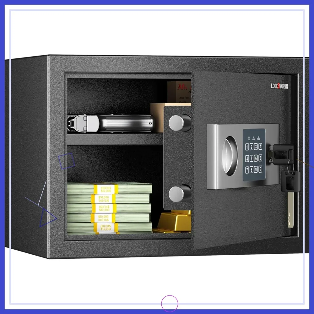 

0.6 Cu Ft Digital Safe for Home, Jewelry, Documents & Guns, 13.8"x9.8"x9.8"