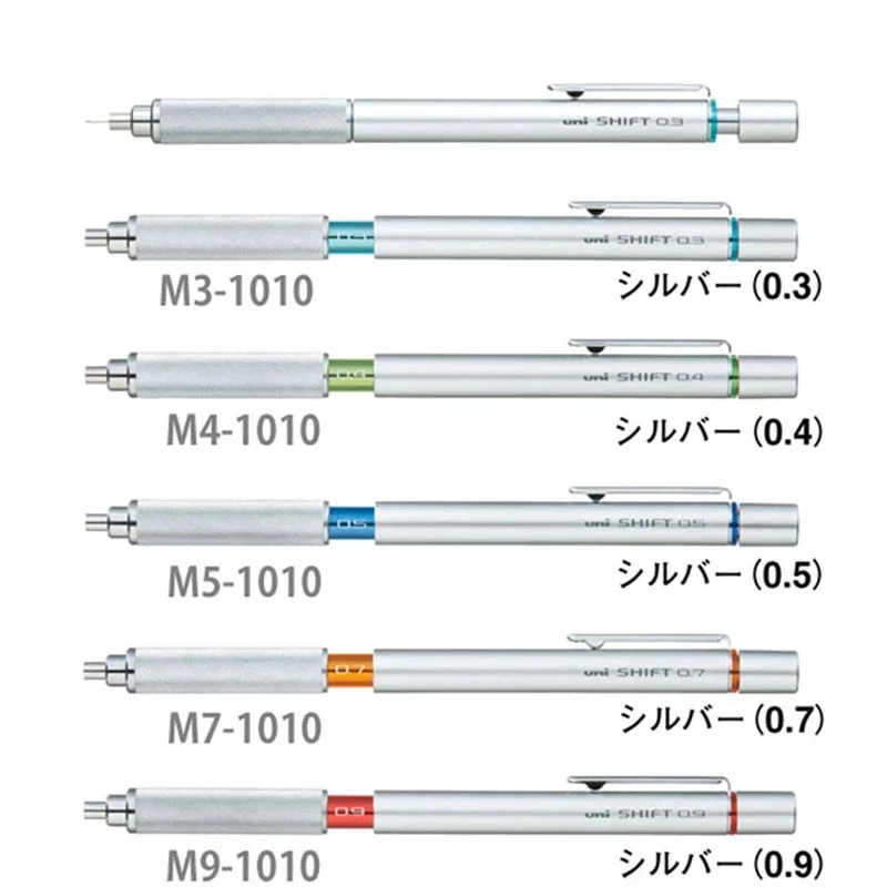 Imagem -04 - Uni M51010 Desenho Profissional Lápis Mecânico Retrátil Metal Serrilhado Caneta Segurando Baixo Centro de Gravidade Arte Esboço Lápis