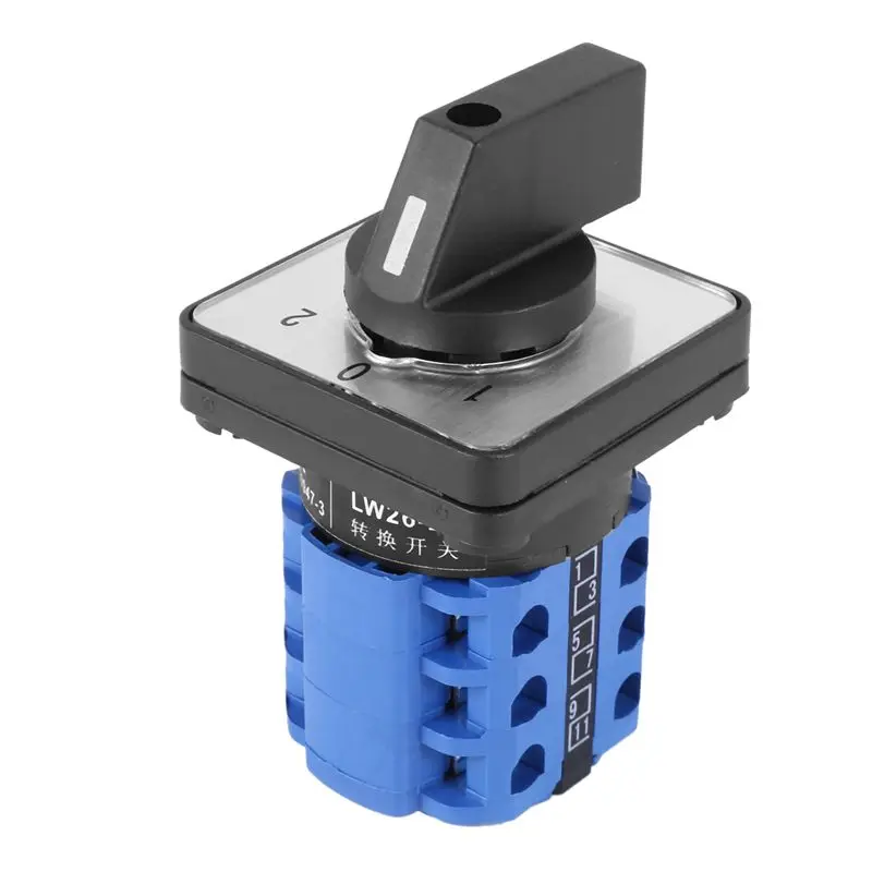 THIVN-3X 3 Positions On-Off-On Changeover Control Rotary Cam Switch 20A
